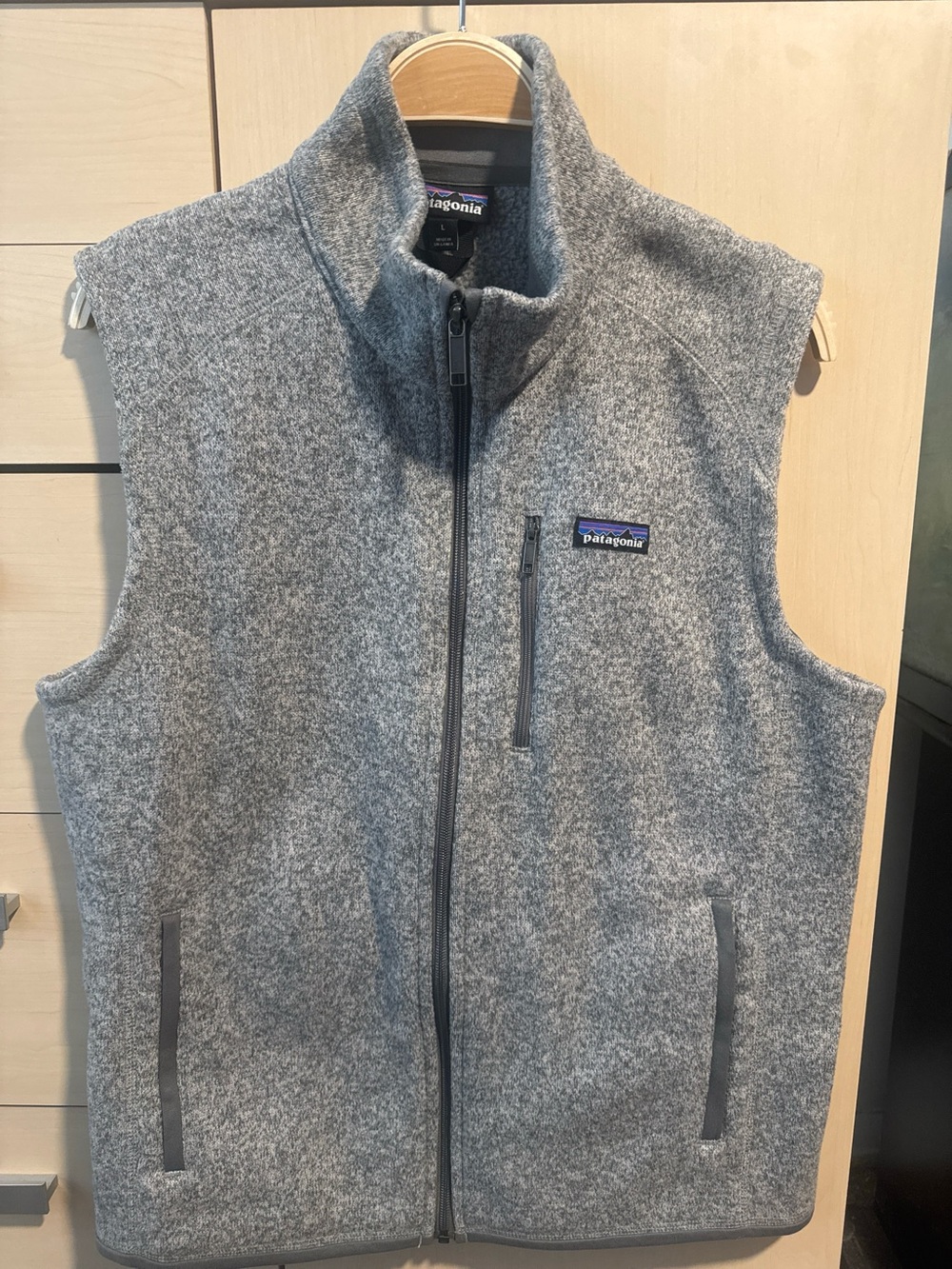Patagonia Men’s L Heather Gray Fleece Vest - Full Zip